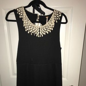 Free People Little Black Dress w/ Embroidery